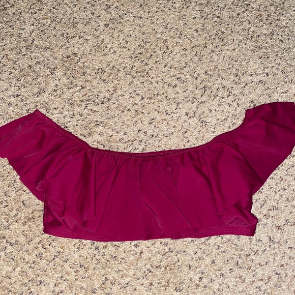 Rue21 Burgundy Off-Shoulder Bikini Top - Picture 1 of 3